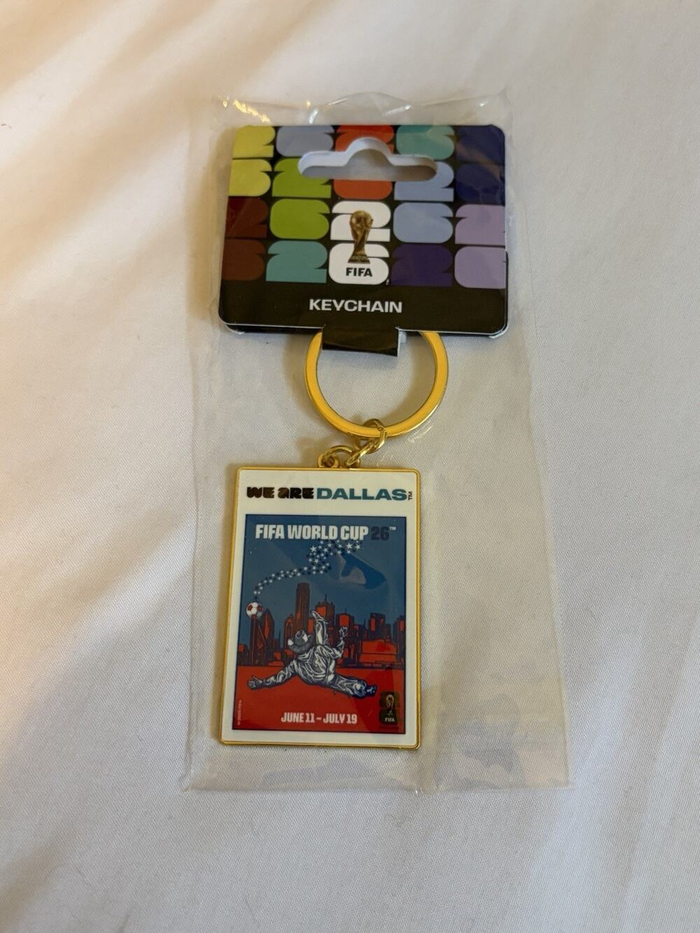 FIFA WORLD CUP 2026 OFFICIAL DALLAS HOST CITY POSTER KEY CHAIN Cowboy